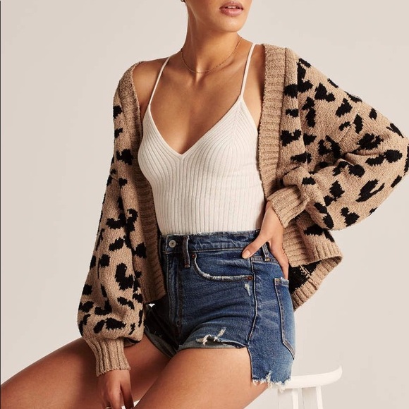 Abercrombie & Fitch Sweaters - Abercrombie & Fitch leopard cardigan sweater